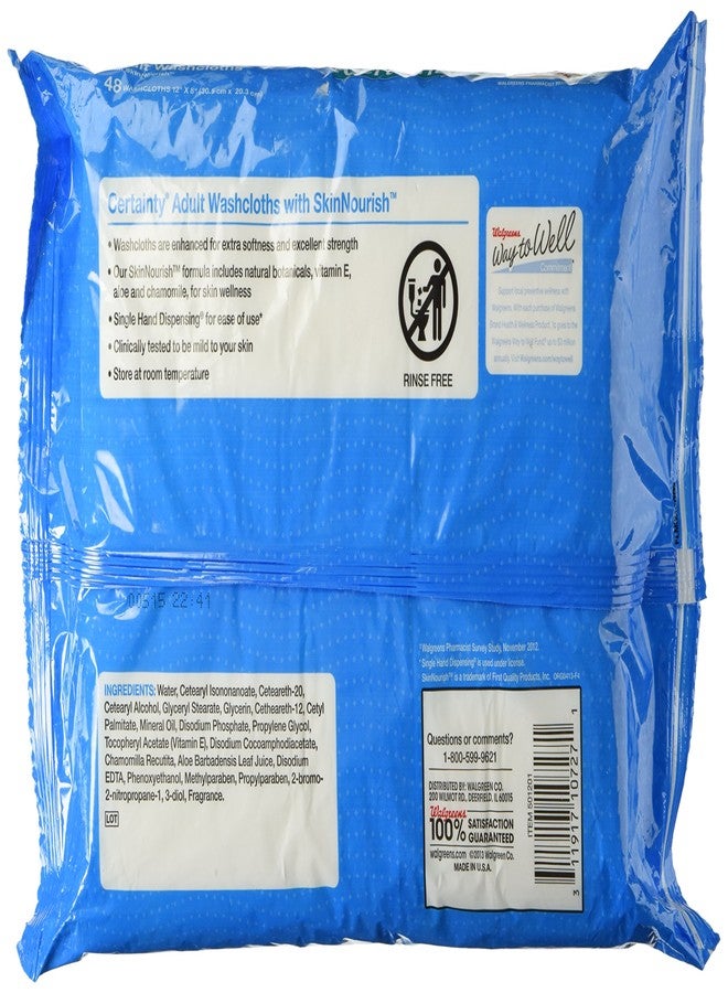 Walgreens Certainty Adult Disposable Washcloths, 48 ea - Image 2
